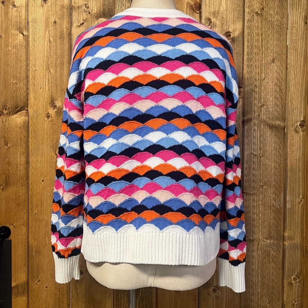 Talbots Large Multicolor Colorful Knit Button Cardigan Sweater - Picture 5 of 8